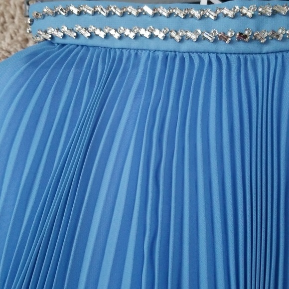 Prada Pleated Maxi Skirt Jewel Crystal Waist - Picture 4 of 6